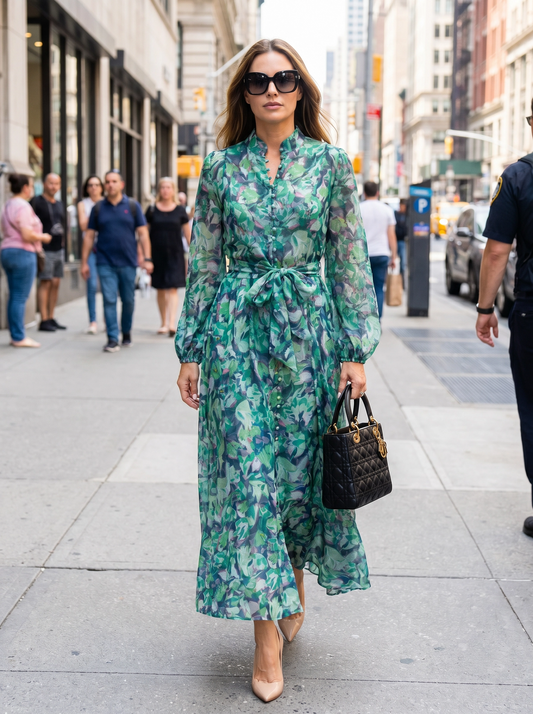 Teal Floral Dress