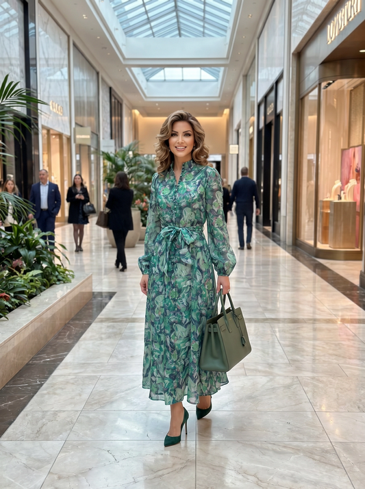 Teal Floral Dress