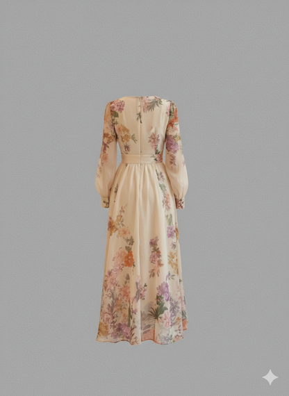 French Vintage Floral Dress