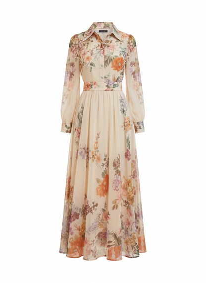 French Vintage Floral Dress