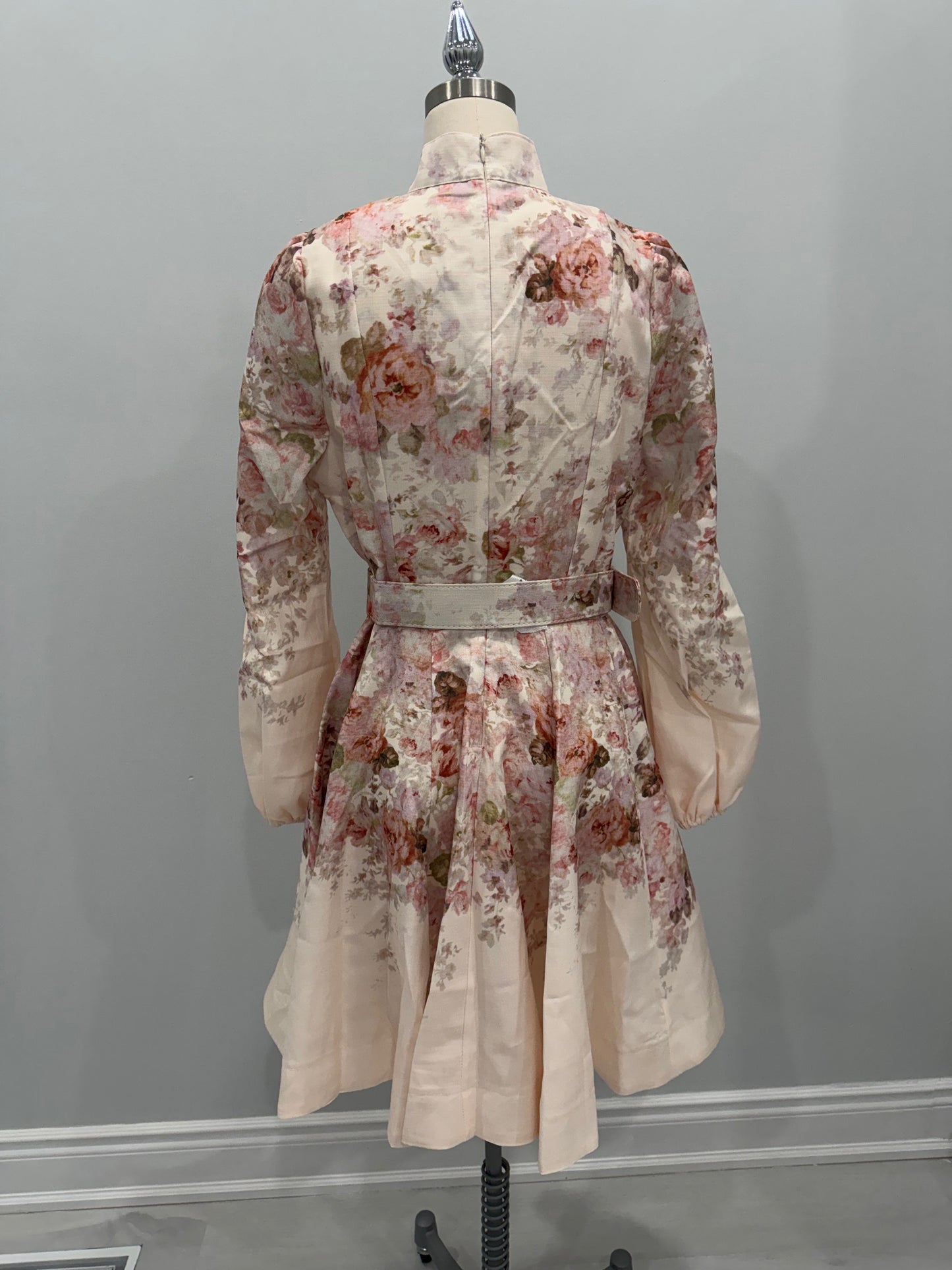 Rococo Floral Mini Cream Dress