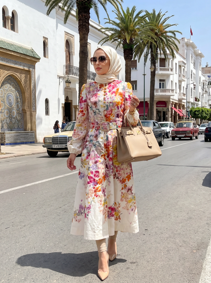 White Ruffle Flower Dress