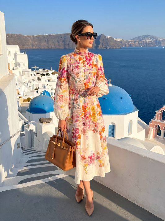 White Ruffle Flower Dress