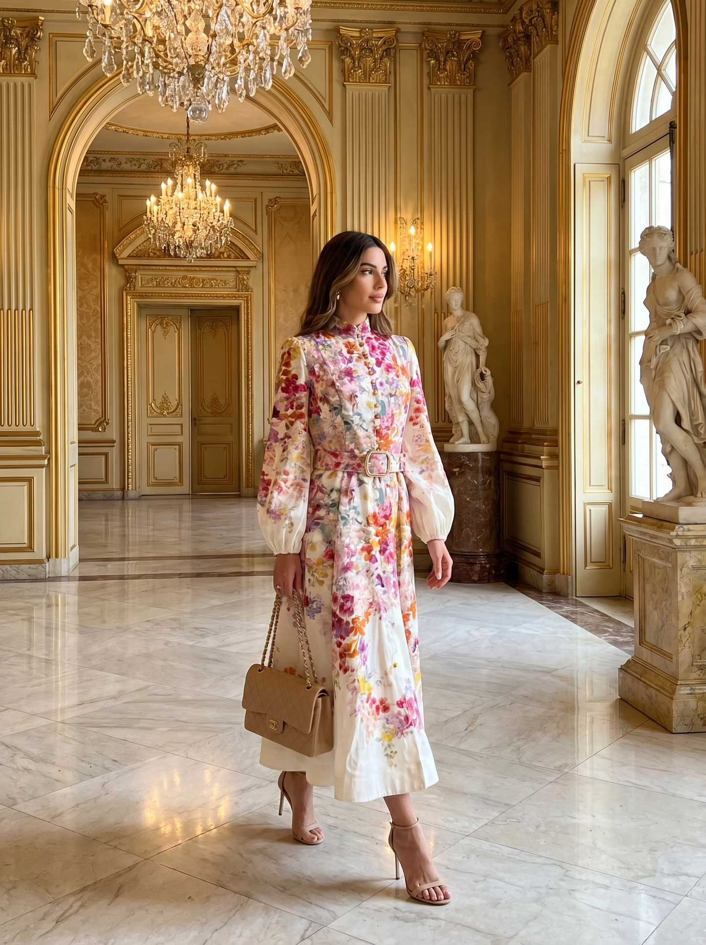 White Ruffle Flower Dress