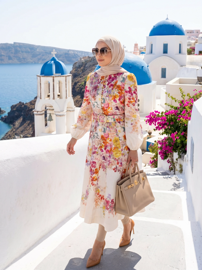 White Ruffle Flower Dress
