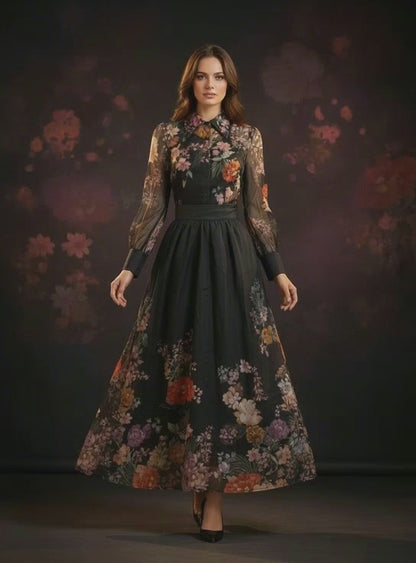 Black Pavilion Floral Dress