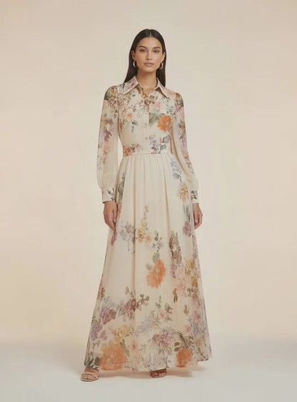 French Vintage Floral Dress