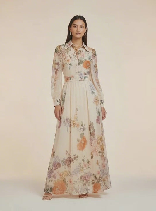 French Vintage Floral Dress