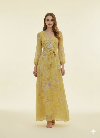Yellow Floral Dress