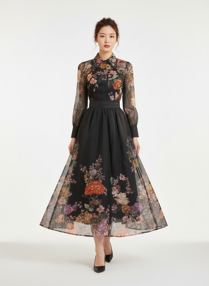 Black Pavilion Floral Dress