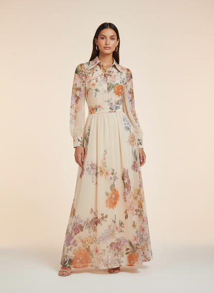 French Vintage Floral Dress