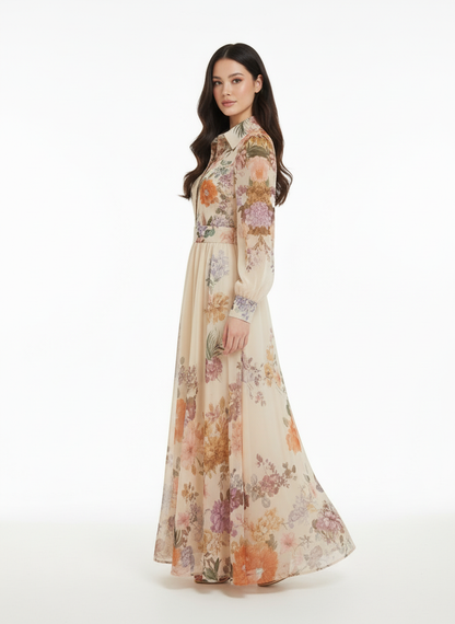 French Vintage Floral Dress
