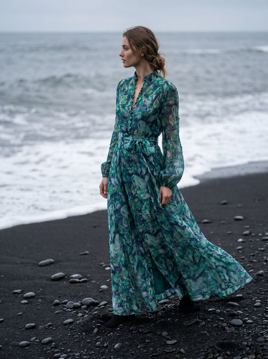 Teal Floral Dress