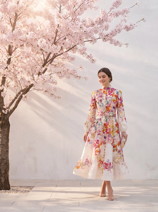 White Ruffle Flower Dress
